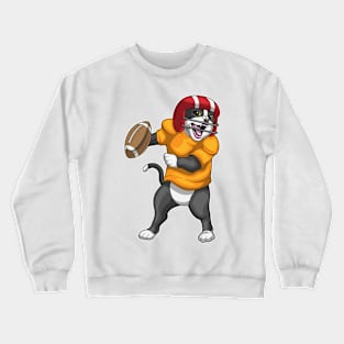 Cat Football Sports Crewneck Sweatshirt